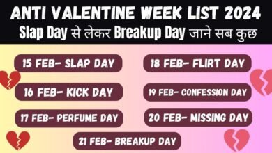 Anti Valentine Week List